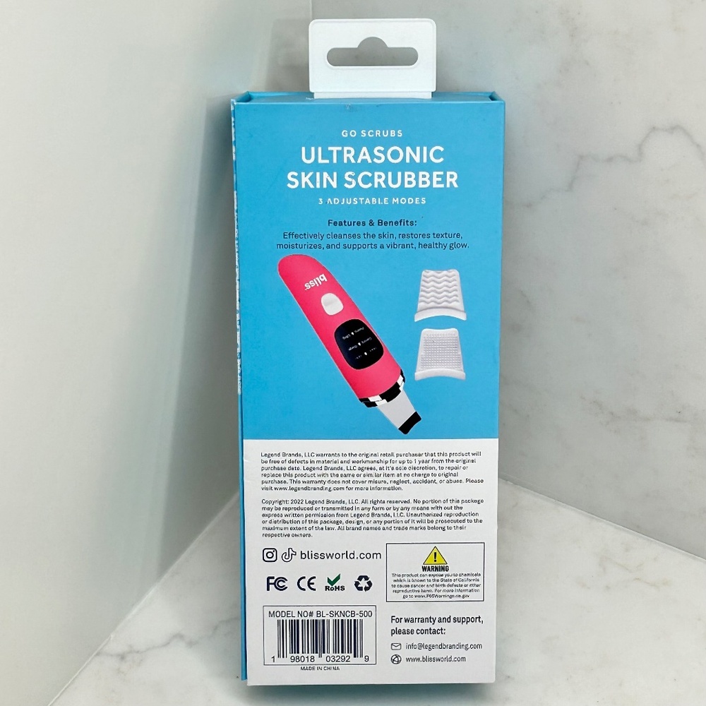 Bliss Ultrasonic Skin Scrubber - 3 Modes - Open Box/Unused - All Parts Included - Picture 5 of 5